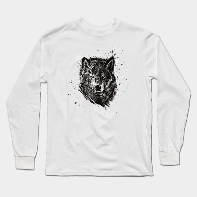 Wolf spirit animal Long Sleeve T-Shirt by Chavjo Mir11